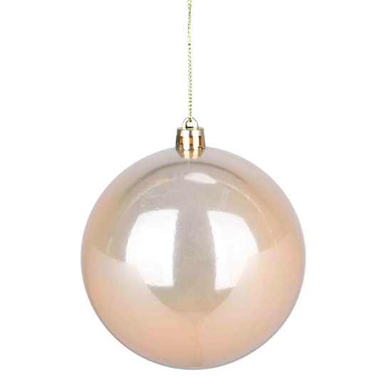 Imagem BOLA NATALINA DECORATIVA CHAMPAGNE PEROLADA DE PLÁSTICO 10CM - GRILLO