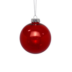 Imagem de BOLA DE NATAL DECORATIVA EM PLÁSTICO VERMELHO TRANSPARENTE 10CM - GRILLO - Grillo Ltda