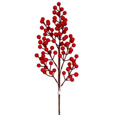 Imagem de HASTE DECORATIVA DE BERRIES VERMELHAS EM PLÁSTICO E METAL 56CM - GRILLO - Grillo Ltda