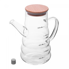 Imagem de GARRAFA PARA AZEITE COM TAMPA DE BAMBUE  BICO COLMEIA VIDRO BOROSSILICATO - WOLFF - Rojemac Impotacao E Exportacao Ltda