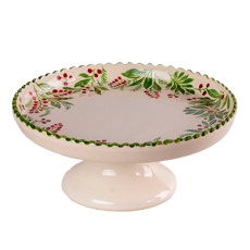 Imagem de PRATO DE CERÂMICA NATALINO PARA BOLO COM PÉ 10,5X26X26CM - LUIZ SALVADOR - São Lourenco Comercio E Decoracao Eireli