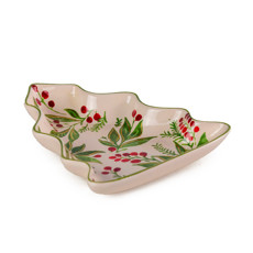 Imagem de PETISQUEIRA NATALINA BERRIES VERMELHAS E FOLHAS VERDES - CERÂMICA LUIZ SALVADOR - São Lourenco Comercio E Decoracao Eireli