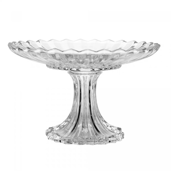 Imagem PRATO DE CRISTAL COM PÉ GENEVA PARA DOCES 10X16X16CM - WOLFF