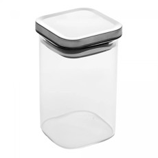 Imagem de POTE HERMÉTICO COM TAMPA PRATA TUTTI 270ML DE VIDRO BOROSSILICATO 12X6CM - WOLFF - Rojemac Impotacao E Exportacao Ltda