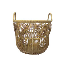 Imagem de CESTO COM ALÇA DE TRAMA SINTÉTICA MARROM CLARO 25X30X30CM - CROSS - Cross Comercial Ltda