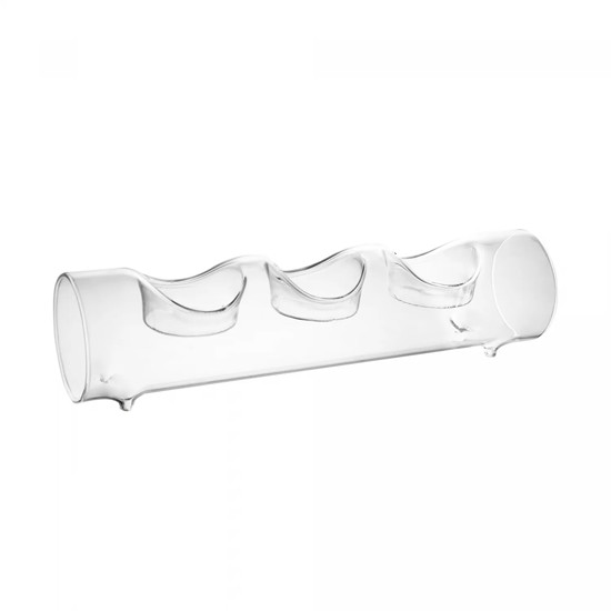 Imagem PORTA VELA TRIPLO LUME DE VIDRO BOROSSILICATO 6X23X5CM - WOLFF