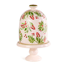 Imagem de PORTA PANETONE BERRIES VERMELHAS E FOLHAS VERDES COM PÉ - CERÂMICA LUIZ SALVADOR - São Lourenco Comercio E Decoracao Eireli