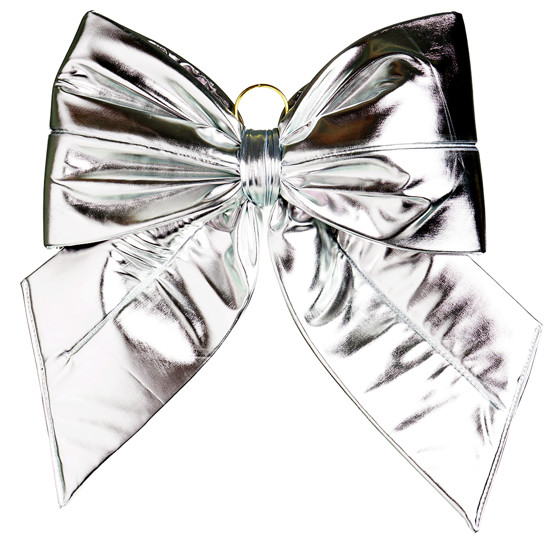 Imagem LAÇO PRONTO DECORATIVO PRATA METALIZADO 35X40CM - CROMUS
