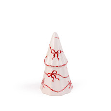 Imagem de ÁRVORE DE NATAL FRIZADA LAÇOS CHARLOTTE CEREJA 18X10CM - CERÂMICA LUIZ SALVADOR - São Lourenco Comercio E Decoracao Eireli