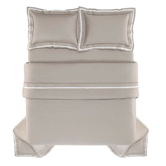 Imagem DUVET KING 300 FIOS DE AÇGODÃO VALVERDE BRANCO/MARMO - TRUSSARDI
