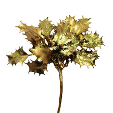 Imagem de HASTE DECORATIVA DE AZEVINHO DOURADO EM PLÁSTICO 19CM - GRILLO - Grillo Ltda