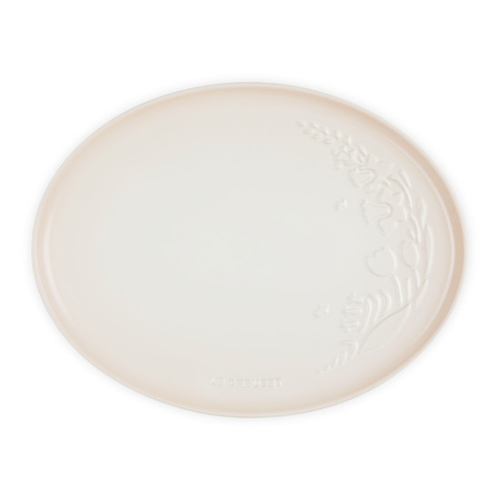 Imagem BANDEJA OVAL DE SERVIR MERINGUE JARDIM DECERÂMICA 2X35X27CM - LE CREUSET