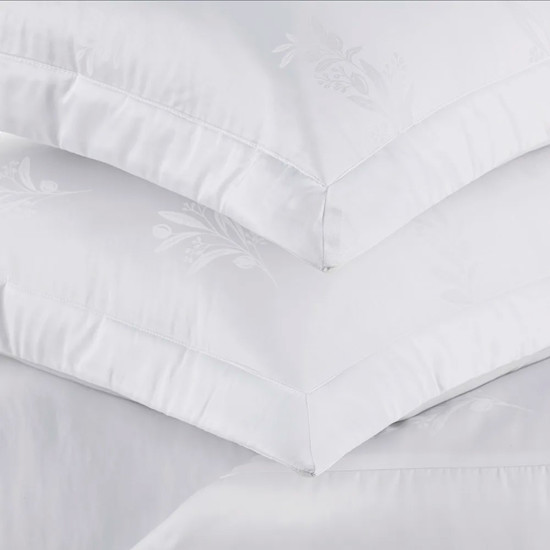 Imagem JOGO DE COLCHA QUEEN 300 FIOS DE ALGODÃO BAMBU OLIVINE BRANCO - TRUSSARDI