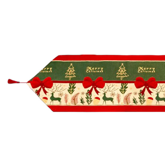 Imagem CAMINHO DE MESA GOBELIN LUX NATALINO DE ALGODÃO 33X180CM - TUUT