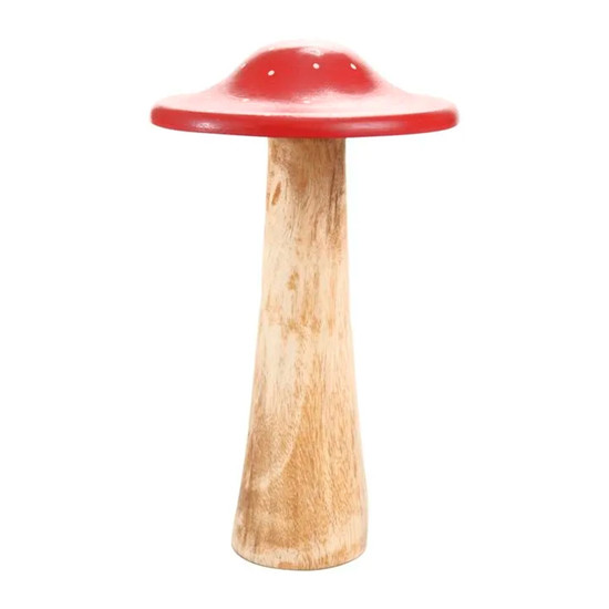 Imagem COGUMELO VERMELHO DECORATIVO DE MADEIRA 22X13X13CM - CROMUS