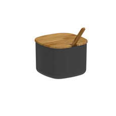 Imagem de AÇUCAREIRO LINHA LUME 200ML PRETO DE POLIESTIRENO E BAMBU 9X11,5X10,5CM - OU - Martiplast Industria E Comercio De Plast