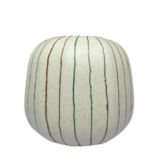 Imagem de VASO DECORATIVO BRANCO TEXTURIZADO DE CERÂMICA 20X20X20CM - LUCATTI - Lucatti Artes E Decoracoes Ltda