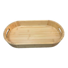 Imagem de BANDEJA OVAL DE BAMBU COM ALÇA 6X50X28CM - TUUT - Yangzi Brasil Corporation S A 