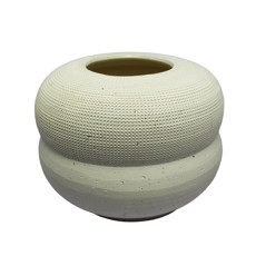 Imagem de VASO DECORATIVO BRANCO DE CERÂMICA 16X20X20CM - LUCATTI - Lucatti Artes E Decoracoes Ltda