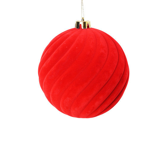 Imagem BOLA DE NATAL DECORATIVA VERMELHA AVELUDADA DE PLÁSTICO 15CM - TOKDACASA