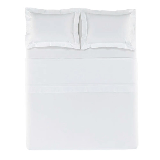 Imagem JOGO DE CAMA CASAL 200 FIOS DE ALGODÃO FIESOLE BRANCO - TRUSSARDI
