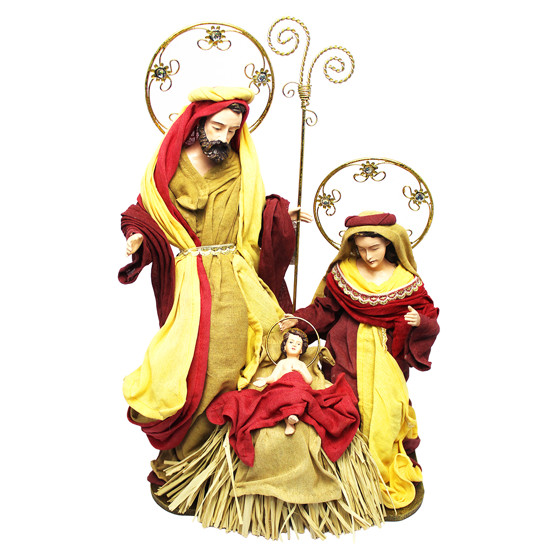 Imagem SAGRADA FAMÍLIA DECORATIVA EM RESINA E TECIDO 45X30X20CM - GRILLO