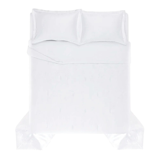 Imagem JOGO DE COLCHA KING 300 FIOS DE ALGODÃO BAMBU OLIVINE BRANCO - TRUSSARDI