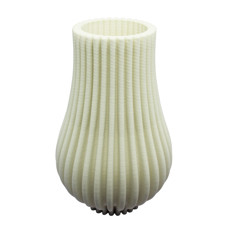 Imagem de VASO DECORATIVO BRANCO ESTRIADO DE CERÂMICA 30X18X18CM - LUCATTI - Lucatti Artes E Decoracoes Ltda