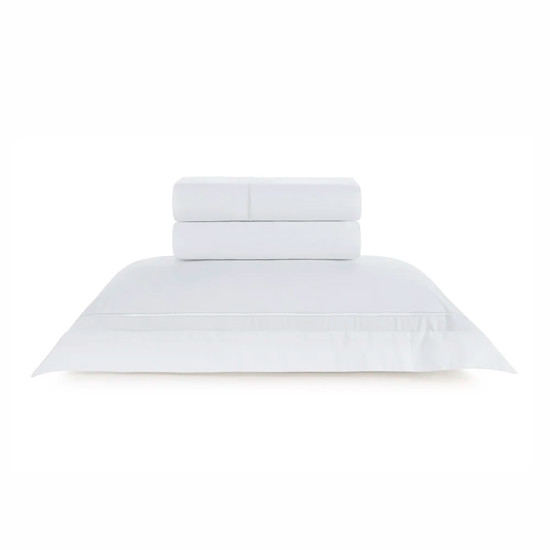 Imagem JOGO DE CAMA SOLTEIRO 200 FIOS DE ALGODÃO FIESOLE BRANCO - TRUSSARDI
