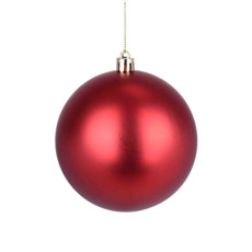 Imagem de BOLA NATALINA DECORATIVA VERMELHA FOSCA DE PLÁSTICO 10CM - GRILLO - Grillo Ltda