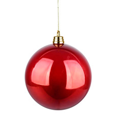 Imagem de BOLA NATALINA DECORATIVA VERMELHA PEROLADA DE PLÁSTICO 30CM - GRILLO - Grillo Ltda