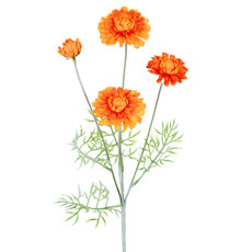 Imagem de HASTE DECORATIVA DE ZINNIA LARANJA DE PLÁSTICO MOLDÁVEL 59X15X15CM - GRILLO - Grillo Ltda