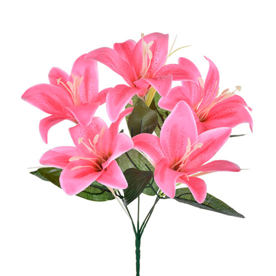 Imagem BUQUÊ DECORATIVO DE LÍRIO TIGRE ROSA 35X23CM - GRILLO