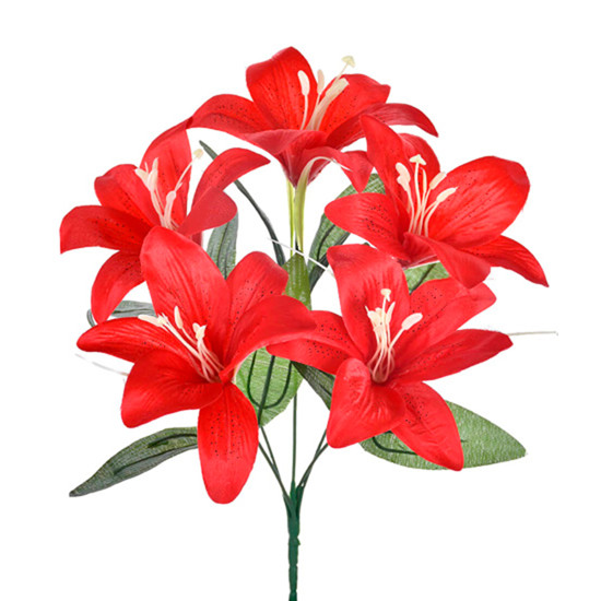 Imagem BUQUÊ DECORATIVO DE LÍRIO TIGRE VERMELHO 35X23CM - GRILLO