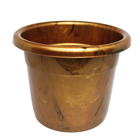 Imagem VASO DOURADO TRAVERTINO DE POLIPROPILENO PARA PLANTA 18X22X22CM - ATACAPLAST