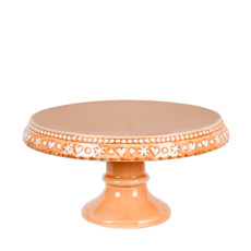 Imagem de PRATO BEGE COM PÉ PARA BOLO 11X22X22CM - GRILLO - Grillo Ltda