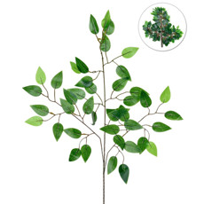 Imagem de HASTE DECORATIVA DE FOLHAS DE FICUS VERDE DE PLÁSTICO MOLDÁVEL 61X55X2CM - GRILLO - Grillo Ltda