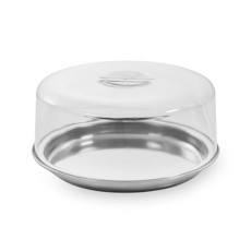 Imagem de PRATO NEO DE INOX PARA PUDIM COM CÚPULA DE POLIESTIRENO 12X23X23CM - FORMA - Forma Utilidades Ltda