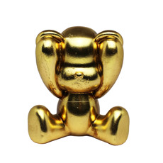 Imagem de URSO DECORATIVO DE RESINA DOURADA 18X17X14CM - ENTRECASA - Inverno Verao Comercio De Modas E Decoracao Eireli