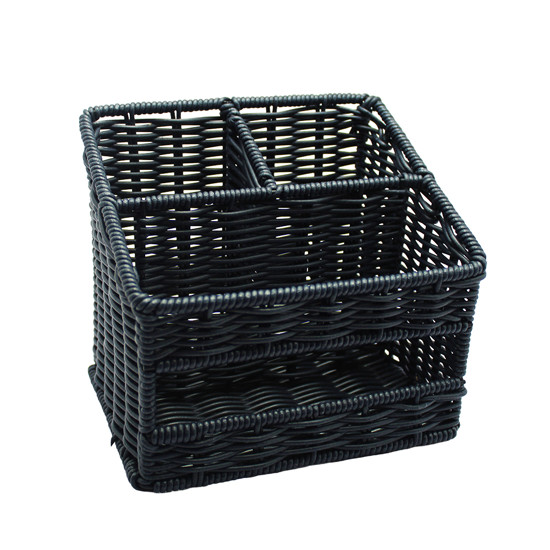 Imagem PORTA-TALHERES QUADRADO DE FIBRA SINTÉTICA AZUL ESCURO 16X18X15CM - ENTRECASA