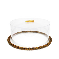 Imagem de BOLEIRA REDONDA DE ACRÍLICO COM BASE EM FIBRA SINTÉTICA 13X28X28CM - ENTRECASA - Inverno Verao Comercio De Modas E Decoracao Eireli