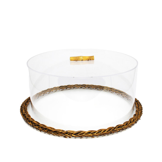 Imagem BOLEIRA REDONDA DE ACRÍLICO COM BASE EM FIBRA SINTÉTICA 13X28X28CM - ENTRECASA