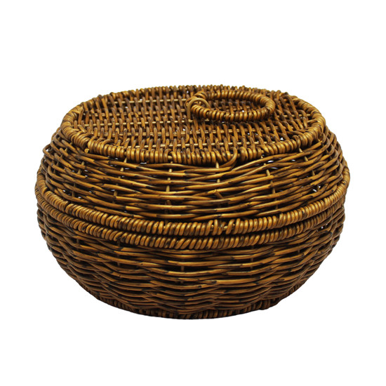 Imagem CESTO REDONDO DE FIBRA SINTÉTICA COM TAMPA 13X28X28CM - ENTRECASA