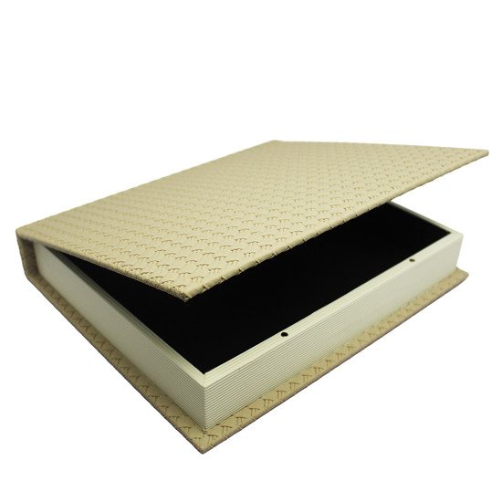 Imagem CAIXA LIVRO DECORATIVA DE MDF TEXTURIZADO BEGE 5X32X27CM - ENTRECASA