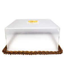 Imagem de BOLEIRA QUADRADA DE ACRÍLICO COM BASE DE FIBRA SINTÉTICA 13X32X32CM - ENTRECASA - Inverno Verao Comercio De Modas E Decoracao Eireli