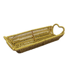 Imagem de BANDEJA RETANGULAR DECORATIVA STRAW FENDI 5X26X10CM - ENTRECASA - Inverno Verao Comercio De Modas E Decoracao Eireli