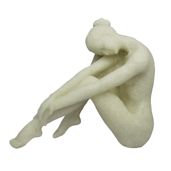Imagem ESCULTURA DECORATIVA MULHER DE RESINA BRANCA 21X24X9CM - ENTRECASA