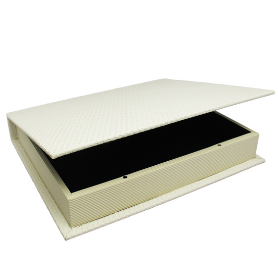 Imagem CAIXA LIVRO DECORATIVA DE MDF OFF WHITE REVESTIDO 4X26,5X21CM - ENTRECASA