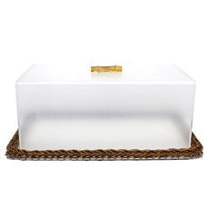 Imagem de BOLEIRA RETANGULAR DE ACRÍLICO E BASE DE FIBRA SINTÉTICA 14X36X21CM - ENTRECASA - Inverno Verao Comercio De Modas E Decoracao Eireli