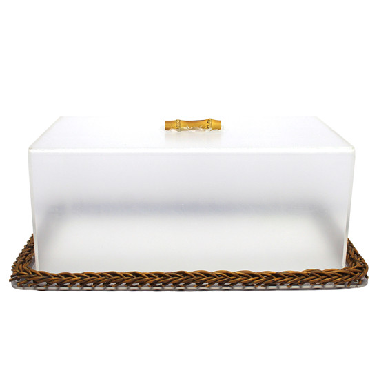 Imagem BOLEIRA RETANGULAR DE ACRÍLICO E BASE DE FIBRA SINTÉTICA 14X36X21CM - ENTRECASA